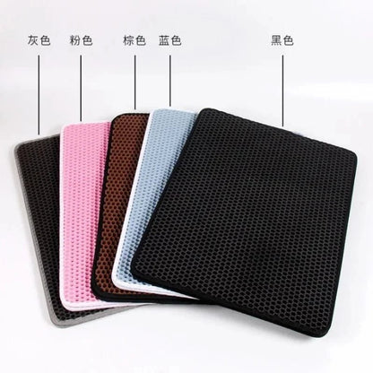 Cat Litter Mat With Gift Double Layer Waterproof Pet Litter Box Mat Non - slip Sand Cat Pad Washable Bed Mat Clean Pad Products - PawfectCo