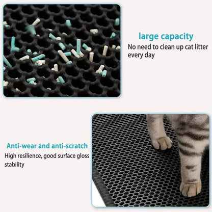 Cat Litter Mat With Gift Double Layer Waterproof Pet Litter Box Mat Non - slip Sand Cat Pad Washable Bed Mat Clean Pad Products - PawfectCo