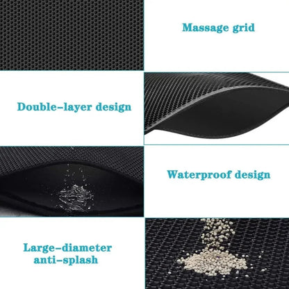 Cat Litter Mat With Gift Double Layer Waterproof Pet Litter Box Mat Non - slip Sand Cat Pad Washable Bed Mat Clean Pad Products - PawfectCo