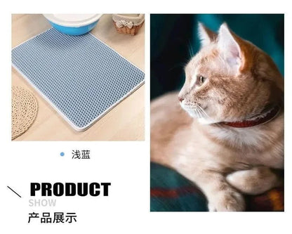 Cat Litter Mat With Gift Double Layer Waterproof Pet Litter Box Mat Non - slip Sand Cat Pad Washable Bed Mat Clean Pad Products - PawfectCo