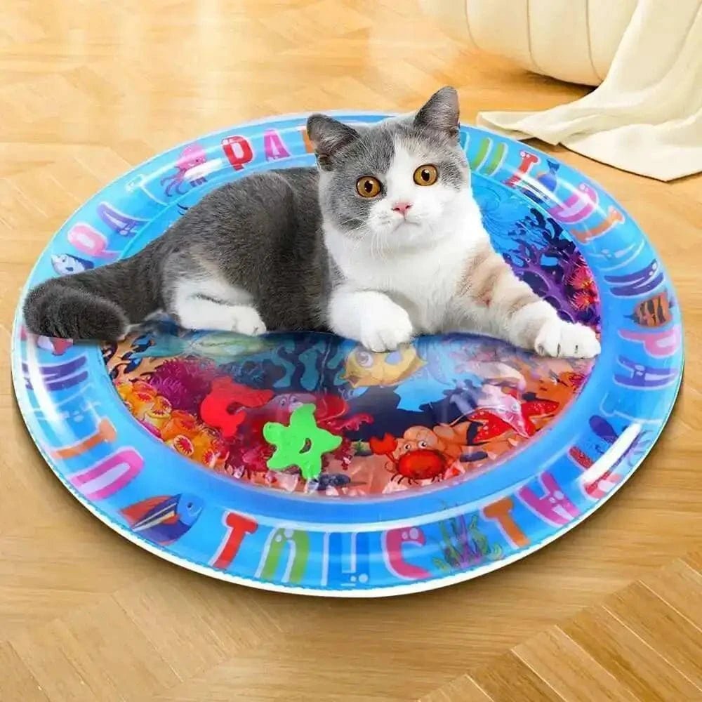 Cats Sensory Water Play Mat With Fish Thickened Inflatable Water Bed Dog Pet Play Sensory Toy Water For Pet Play Interactive Fun - PawfectCo