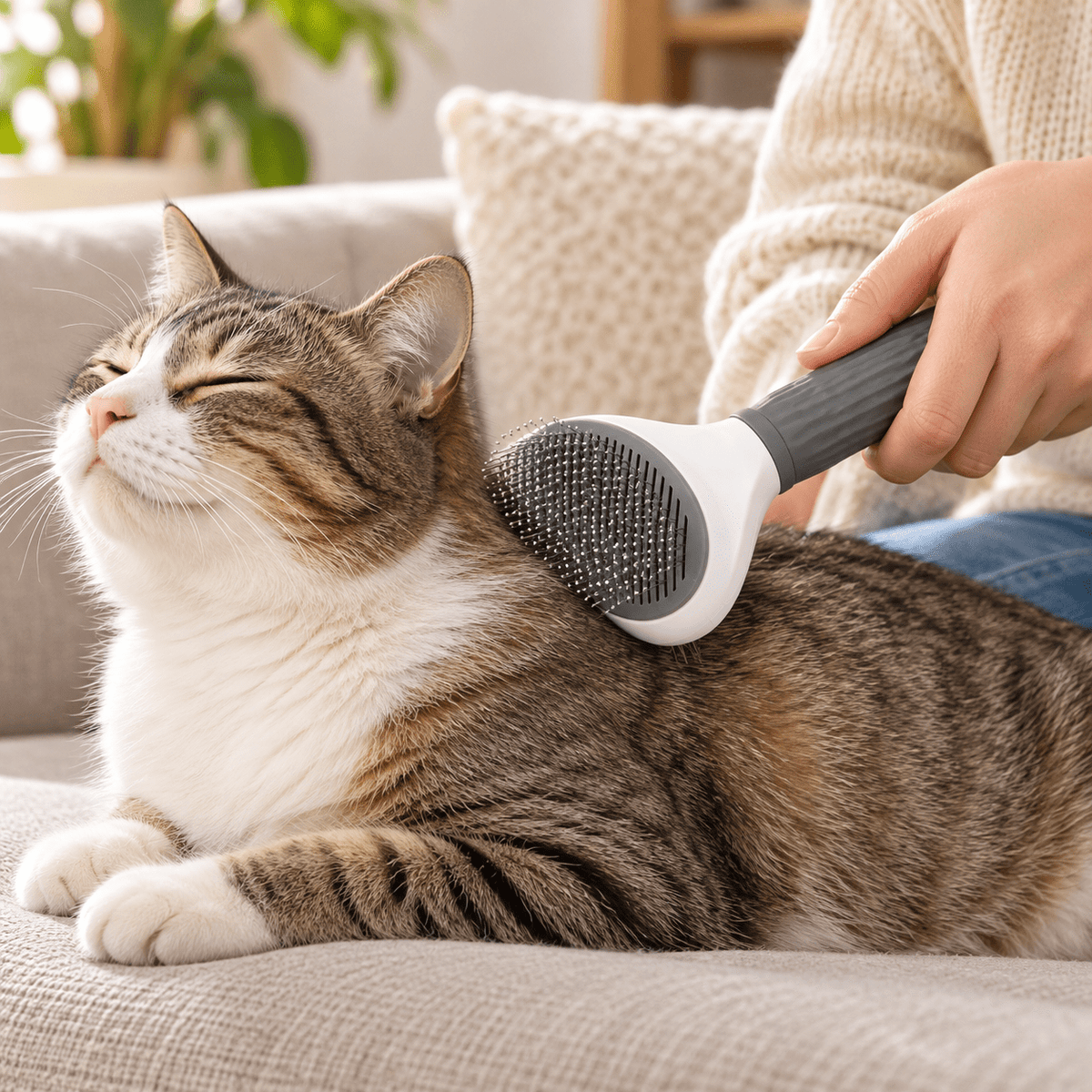 Dog & Cat Self-Cleaning Brush for Loose Hair & Coat Care - PawfectCo