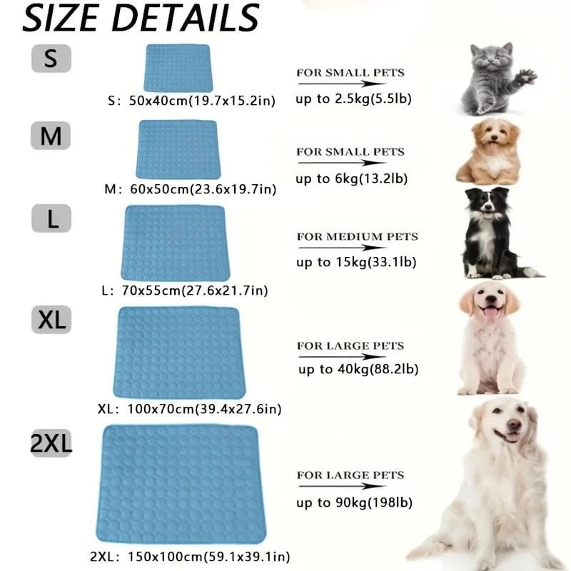 Dog Cooling Mat Summer Pet Cold Bed Extra Large For Small Big Dogs Pet Accessories Cat Durable Blanket Sofa Cat Ice Pad Blanket - PawfectCo