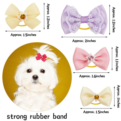Dog Grooming Bows CatHair Bows Small Pog Grooming Accessories Dog Hair Rubber Bands Pet Supplier - PawfectCo