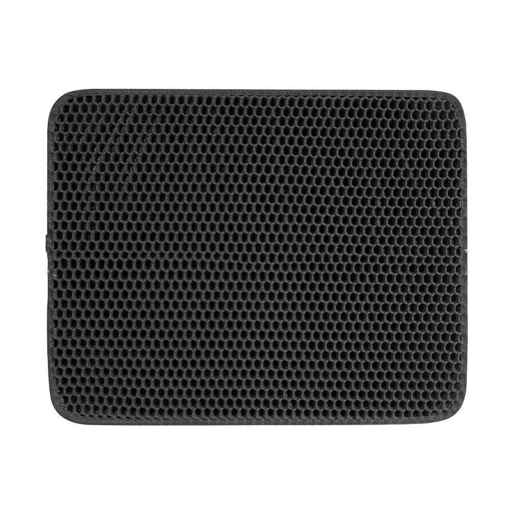 Double-Layer Cat Litter Trapping Mat — Black - PawfectCo