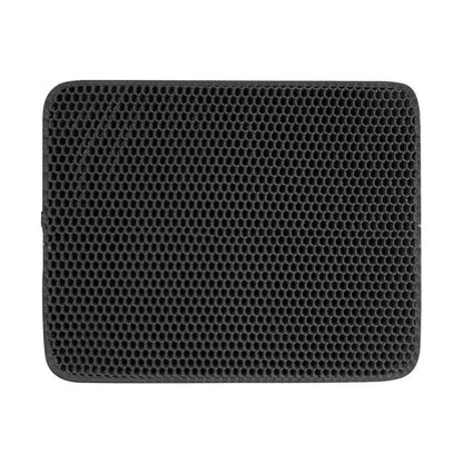 Double-Layer Cat Litter Trapping Mat — Black - PawfectCo