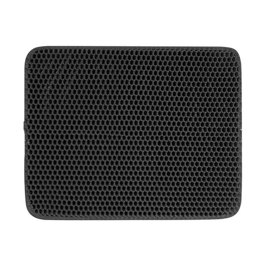 Double-Layer Cat Litter Trapping Mat — Black - PawfectCo
