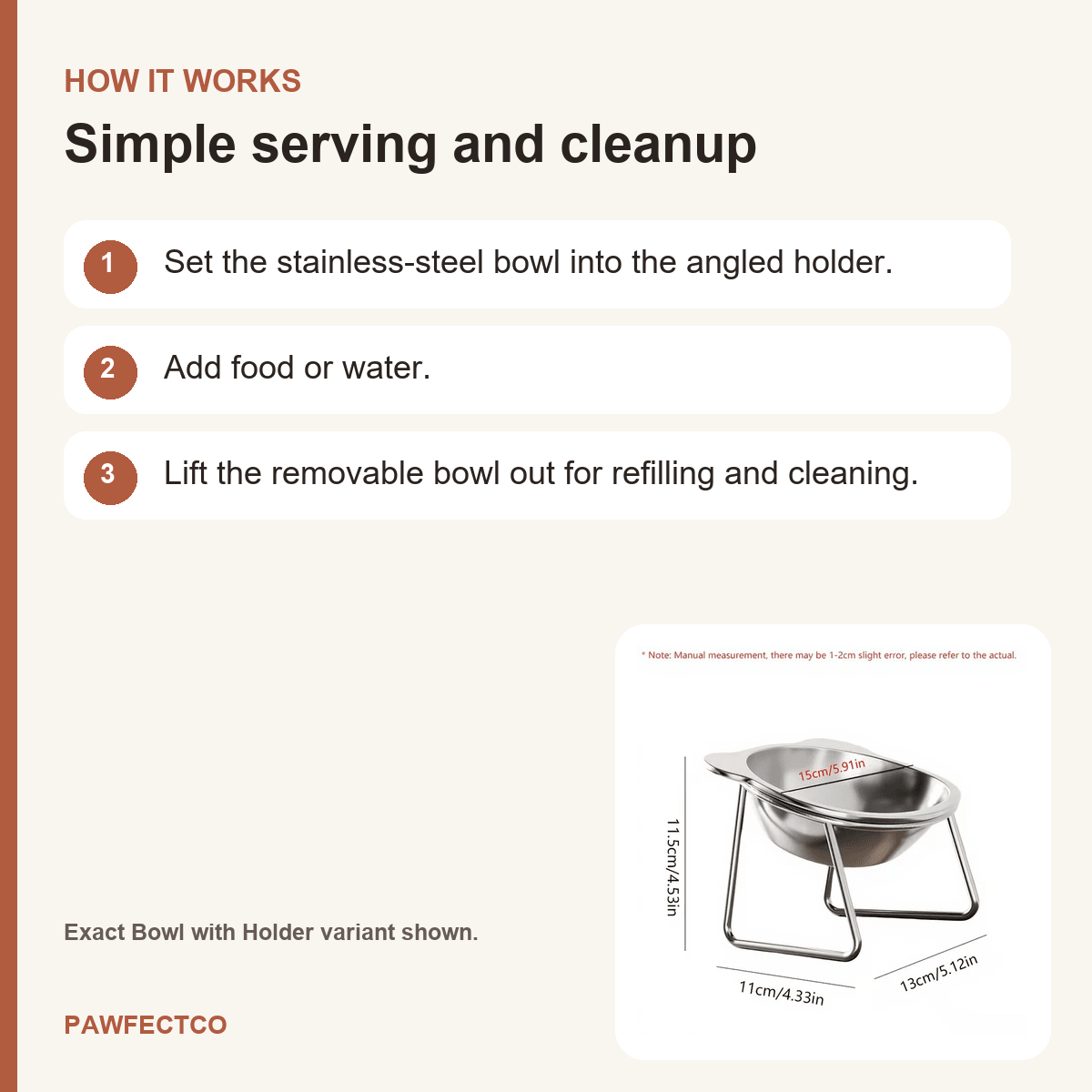 Elevated Stainless Steel Pet Bowl with Holder - PawfectCo