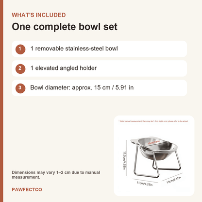 Elevated Stainless Steel Pet Bowl with Holder - PawfectCo
