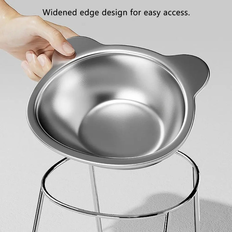 Elevated Stainless Steel Pet Bowl with Holder - PawfectCo