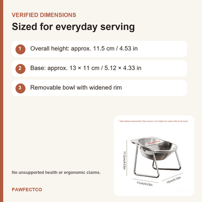 Elevated Stainless Steel Pet Bowl with Holder - PawfectCo