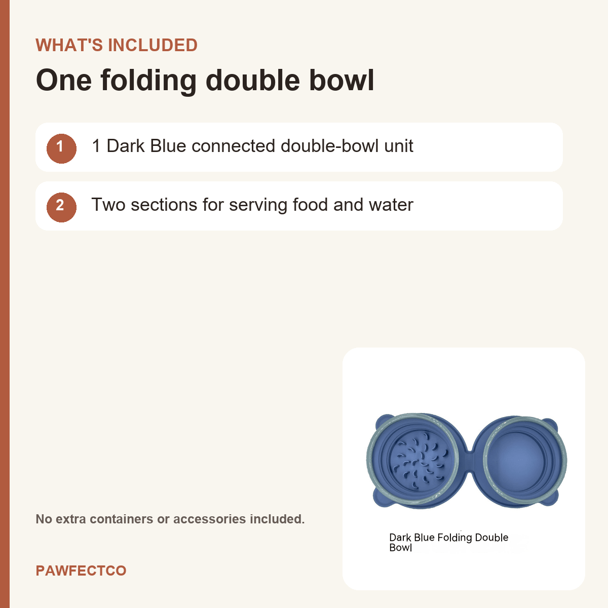Foldable Double Travel Pet Bowl — Dark Blue - PawfectCo