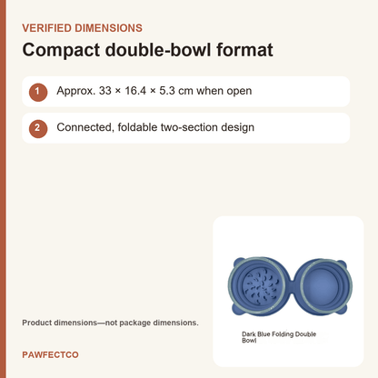Foldable Double Travel Pet Bowl — Dark Blue - PawfectCo