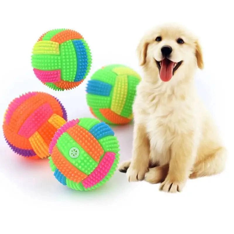 Glowing Ball Dog Toy Led Puppy Bouncy Chew Dog Ball Molar Toy Pet Color Light Ball Interactive Toys for Cats Small Dogs - PawfectCo