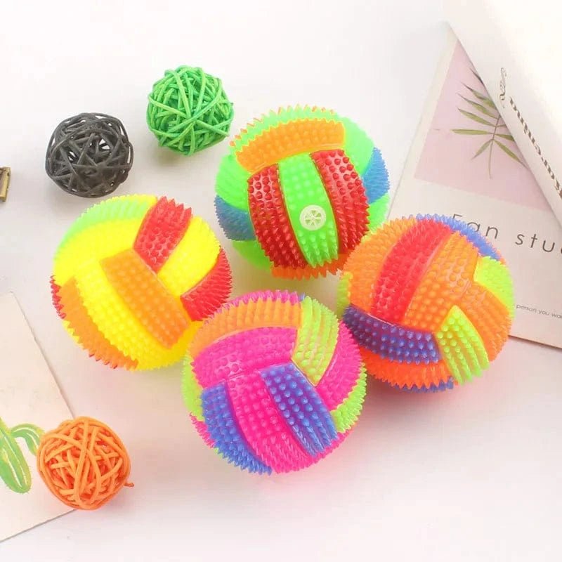 Glowing Ball Dog Toy Led Puppy Bouncy Chew Dog Ball Molar Toy Pet Color Light Ball Interactive Toys for Cats Small Dogs - PawfectCo