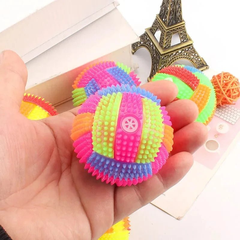 Glowing Ball Dog Toy Led Puppy Bouncy Chew Dog Ball Molar Toy Pet Color Light Ball Interactive Toys for Cats Small Dogs - PawfectCo