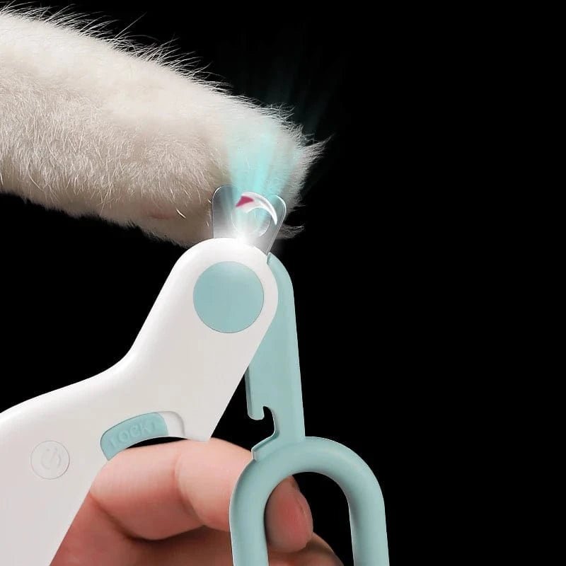 LED Light Cat Dog Nail Clipper Cutter Professional Pet Claw Trimmer with Safety Lock Puppy Kitten Animals Care Grooming Tool Kit - PawfectCo