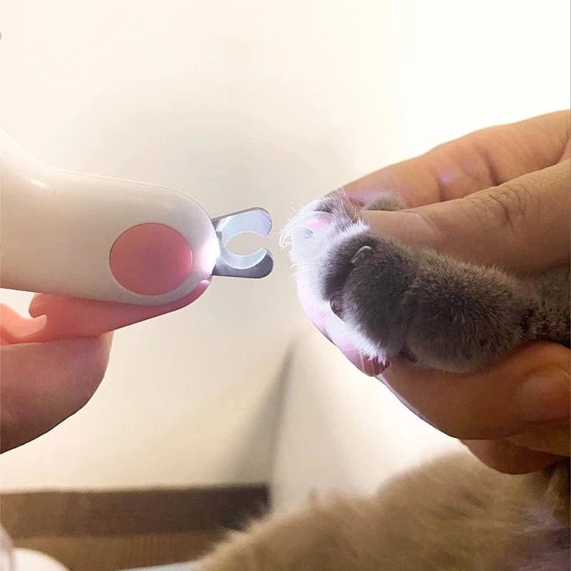 LED Light Cat Dog Nail Clipper Cutter Professional Pet Claw Trimmer with Safety Lock Puppy Kitten Animals Care Grooming Tool Kit - PawfectCo