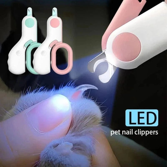 LED Light Cat Dog Nail Clipper Cutter Professional Pet Claw Trimmer with Safety Lock Puppy Kitten Animals Care Grooming Tool Kit - PawfectCo