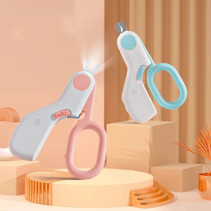 LED Light Cat Dog Nail Clipper Cutter Professional Pet Claw Trimmer with Safety Lock Puppy Kitten Animals Care Grooming Tool Kit - PawfectCo