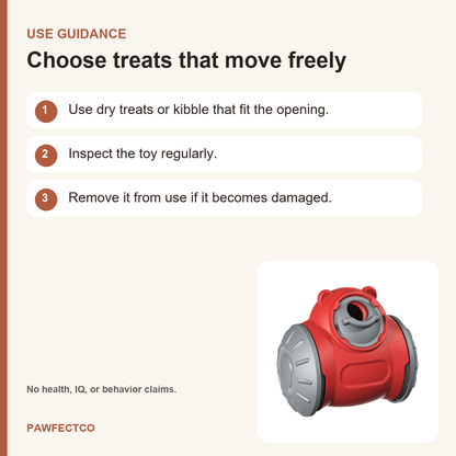 Manual Tumbler Treat-Dispensing Pet Toy — Red - PawfectCo
