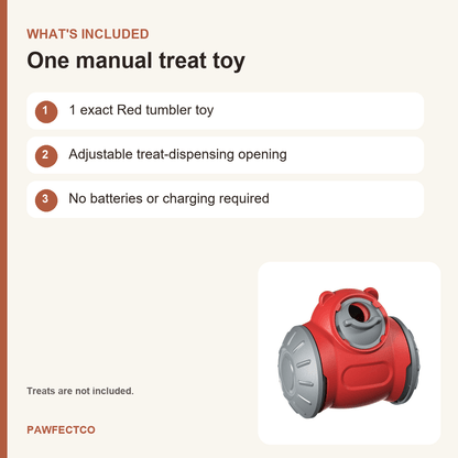Manual Tumbler Treat-Dispensing Pet Toy — Red - PawfectCo