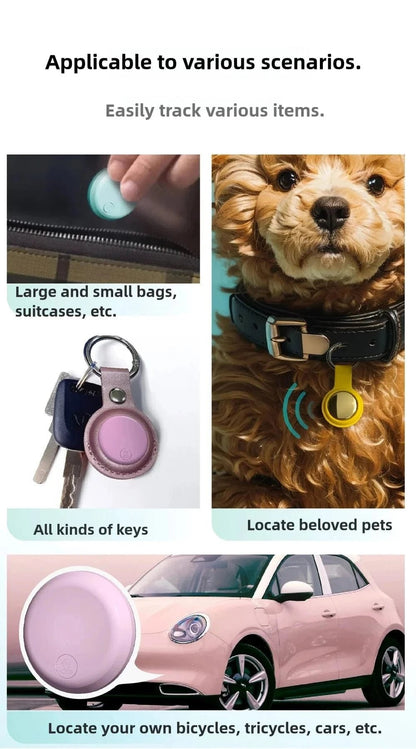 Mini GPS Locator AntiLost Alarm Wallet Keychain Smart Tag Bluetooth - Compatible Tracer Keychain Dog Pet Child Tracker Key Finder - PawfectCo