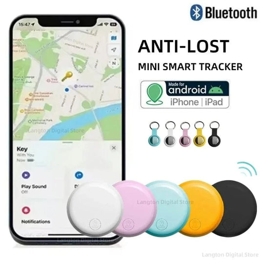 Mini GPS Locator AntiLost Alarm Wallet Keychain Smart Tag Bluetooth - Compatible Tracer Keychain Dog Pet Child Tracker Key Finder - PawfectCo