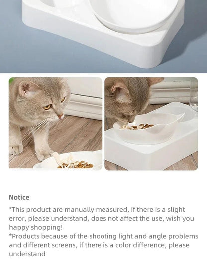 New Pet Bowl 15 Degrees Tilt to Protect Cervical Vertebrae Dog Food Bowl Automatic Drinking Feeder Pet Feeding Supplies - PawfectCo