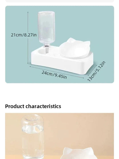 New Pet Bowl 15 Degrees Tilt to Protect Cervical Vertebrae Dog Food Bowl Automatic Drinking Feeder Pet Feeding Supplies - PawfectCo