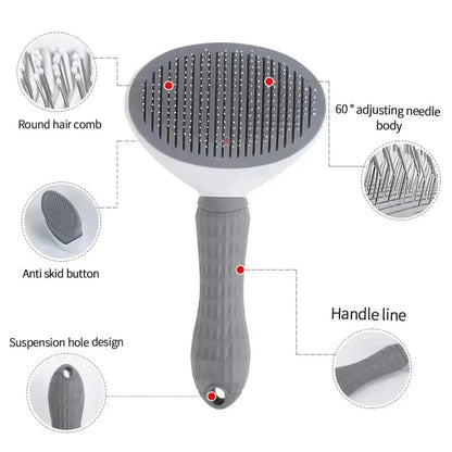 Pet Dog Brush Cat Comb Self Cleaning Pet Hair Remover Brush For Dogs Cats Grooming Tools Pets Dematting Comb Dogs Accessories - PawfectCo