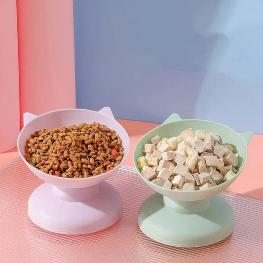 Pet Food Bowl High Bottom Tilt Neck Protector Antichoking Dog and Cat Water Bowl Antidumping Cat Drinking Feeding Supplies - PawfectCo