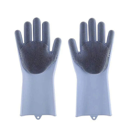 Pet Grooming Cleaning Gloves Dog Cat Bathing Shampoo Glove Scrubber Magic Dishwashing Cleanner Sponge Silicon Hair Removal Glove - PawfectCo