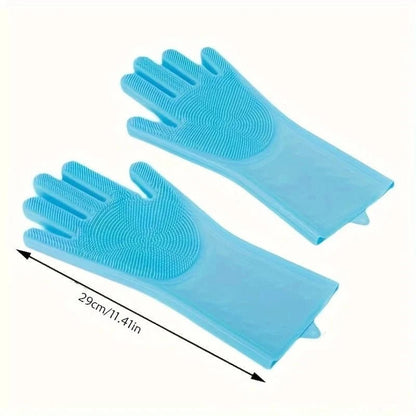 Pet Grooming Cleaning Gloves Dog Cat Bathing Shampoo Glove Scrubber Magic Dishwashing Cleanner Sponge Silicon Hair Removal Glove - PawfectCo