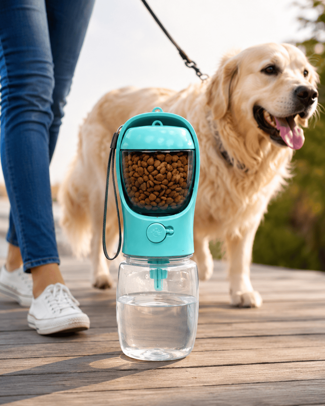 Portable Pet Water Bottle + Food Storage - PawfectCo