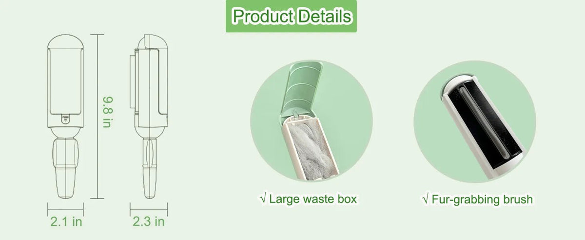 Reusable Pet Hair Remover with Debris Chamber — Green - PawfectCo