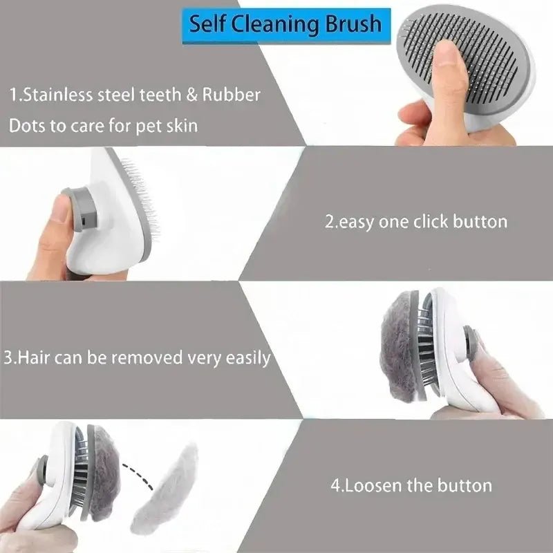 Self-Cleaning Pet Grooming Brush | Dogs & Cats - PawfectCo