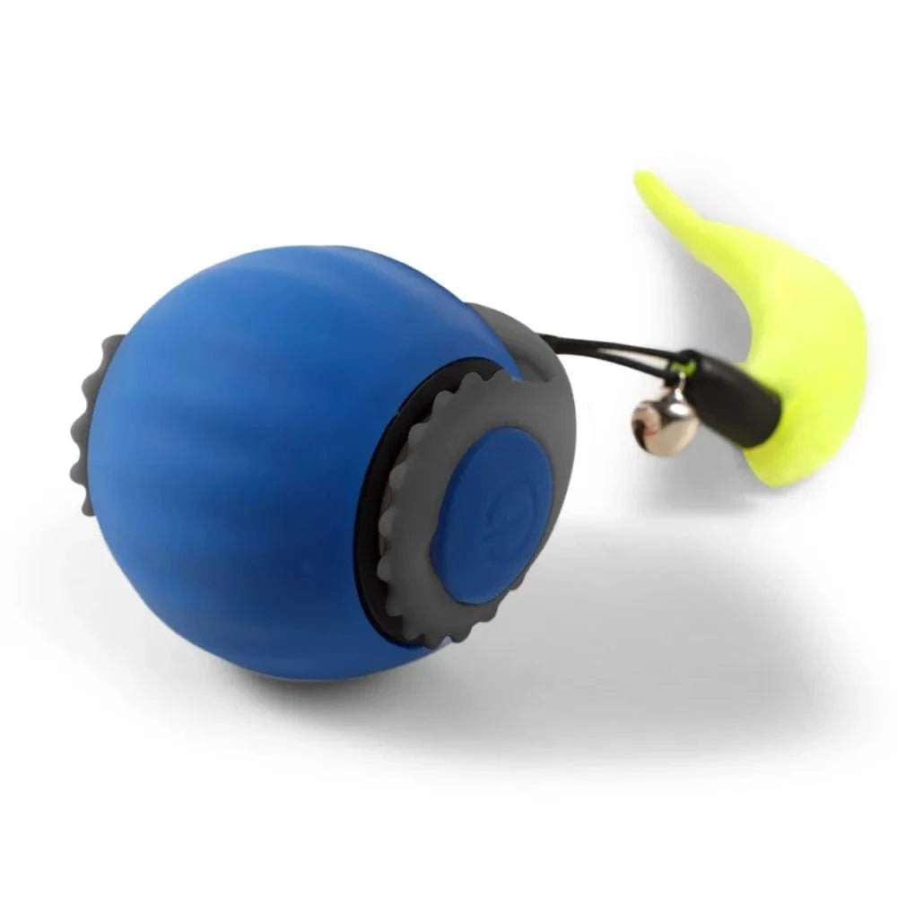 Silicone Smart Cat Toy Automatic Fast Rolling Cat Teasing Ball Toy with Faux Tail USB Rechargeable Self Moving Balls Toy - PawfectCo