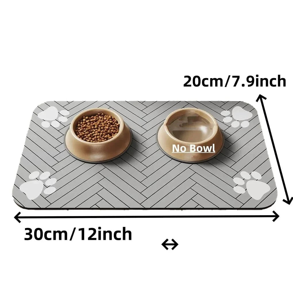 S（little kitten ）、M、L bsorbent Pet Feeding Mat, Waterproof Placemat for Dog & Cat Food & Water Bowls, Quick - Dry Rubber Backing - PawfectCo