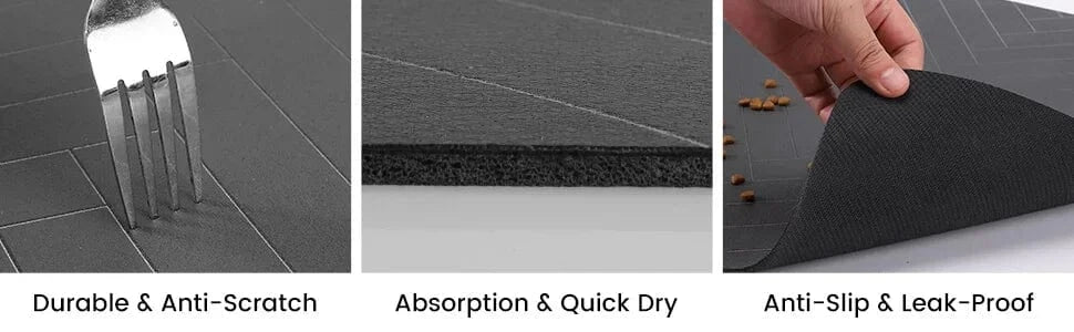 S（little kitten ）、M、L bsorbent Pet Feeding Mat, Waterproof Placemat for Dog & Cat Food & Water Bowls, Quick - Dry Rubber Backing - PawfectCo
