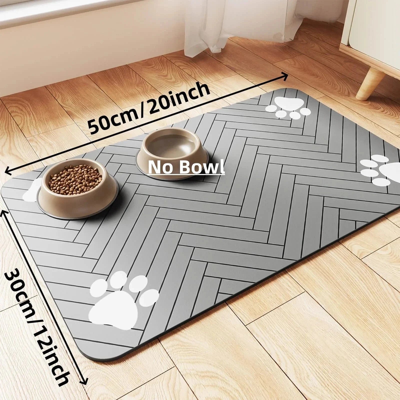 S（little kitten ）、M、L bsorbent Pet Feeding Mat, Waterproof Placemat for Dog & Cat Food & Water Bowls, Quick - Dry Rubber Backing - PawfectCo