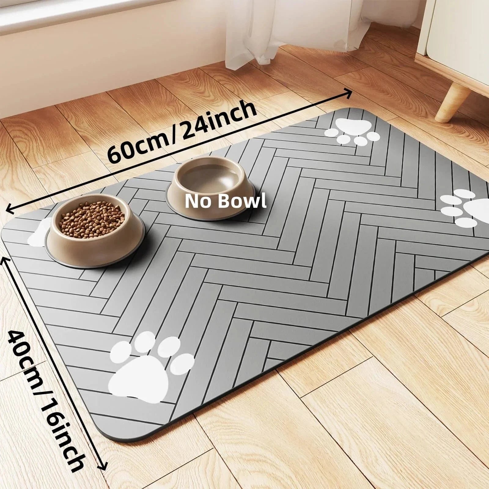 S（little kitten ）、M、L bsorbent Pet Feeding Mat, Waterproof Placemat for Dog & Cat Food & Water Bowls, Quick - Dry Rubber Backing - PawfectCo