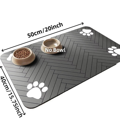 S（little kitten ）、M、L bsorbent Pet Feeding Mat, Waterproof Placemat for Dog & Cat Food & Water Bowls, Quick - Dry Rubber Backing - PawfectCo
