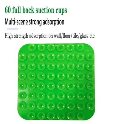 Green textured lick mat — suction-cup back view