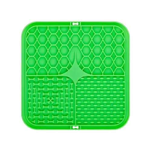 Green textured lick mat — front product view