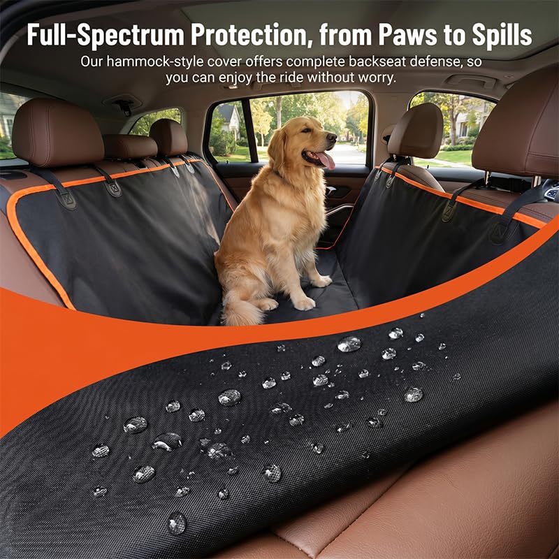 Waterproof Dog Back Seat Cover with Center Zipper - PawfectCo