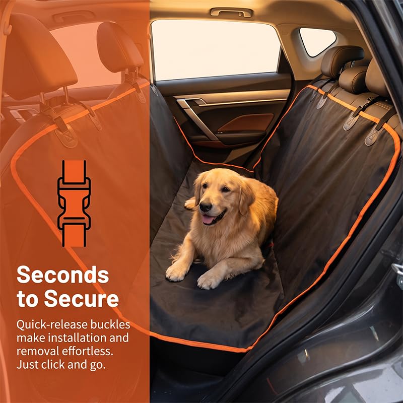 Waterproof Dog Back Seat Cover with Center Zipper - PawfectCo